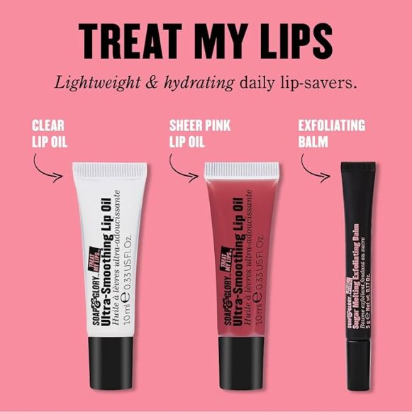 Soap & Glory Treat My Lips Ultra-Smoothing Oil, Sheer Pink - Rosehip Oil + Orchid Flower Extract Hydrating Treatment - Image 4